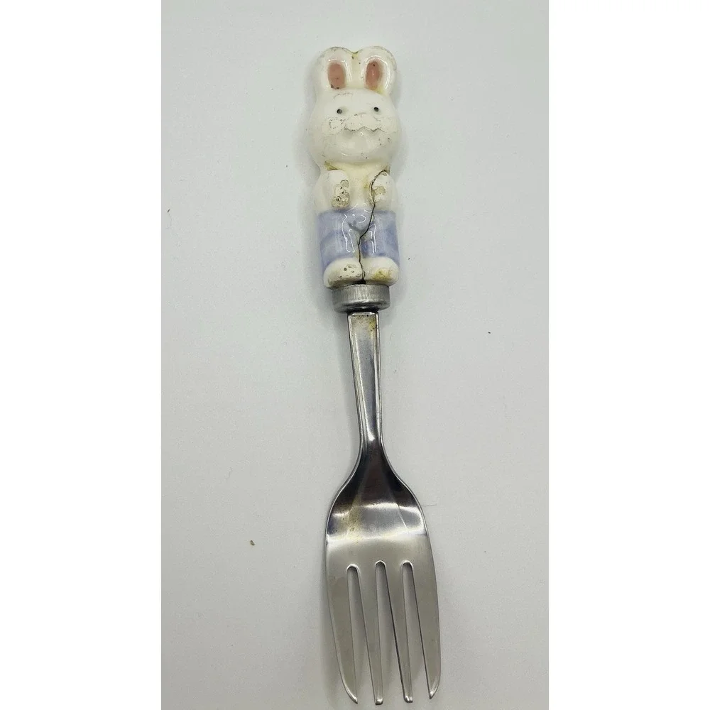 Vintage Lillian Vernon Ceramic Cutlery Kids Fork